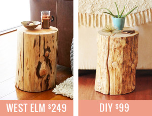 DIY | NATURAL TREE STUMP SIDE TABLE - JustineCelina