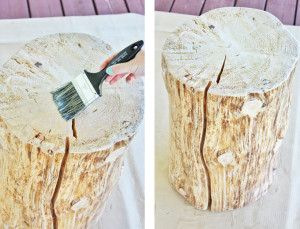 DIY | NATURAL TREE STUMP SIDE TABLE - JustineCelina