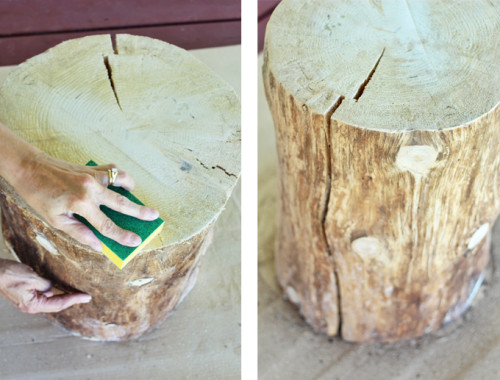 DIY | NATURAL TREE STUMP SIDE TABLE - JustineCelina