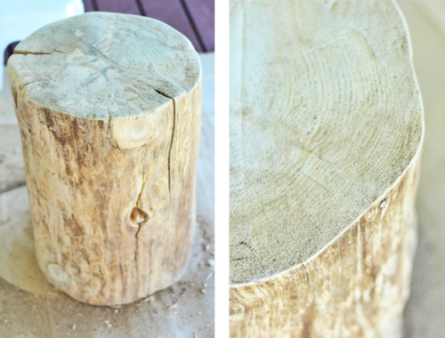 DIY | NATURAL TREE STUMP SIDE TABLE - JustineCelina