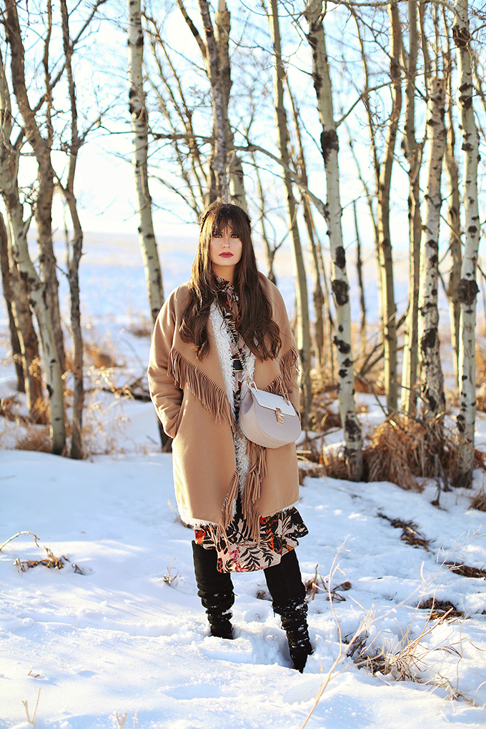 How I style a midi dress with knee-high boots in winter
