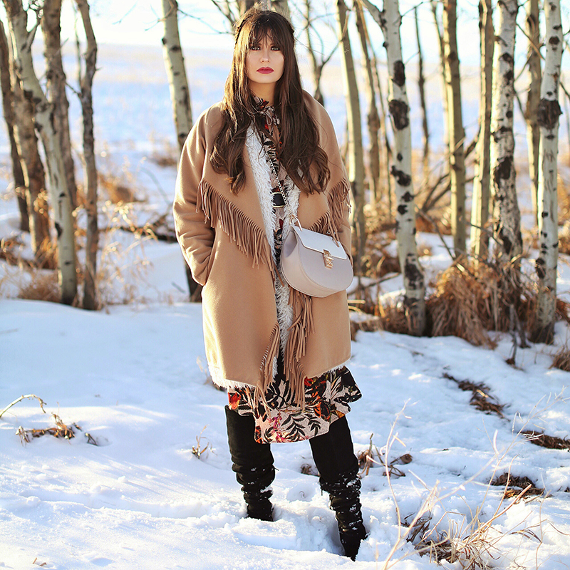 HOW TO STYLE  MIDI DRESSES FOR WINTER - JustineCelina